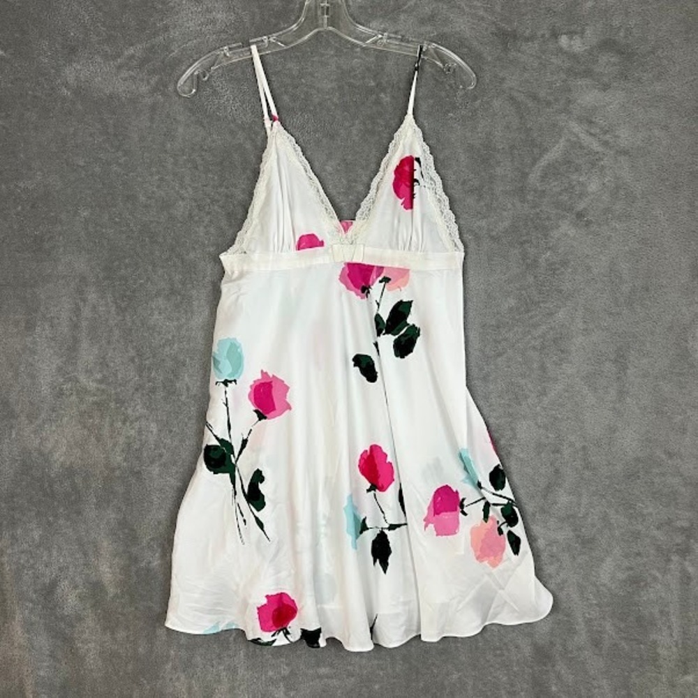 Kate Spade Charmeuse Chemise Womens L Watercolor Floral Delicate Feminine Preppy